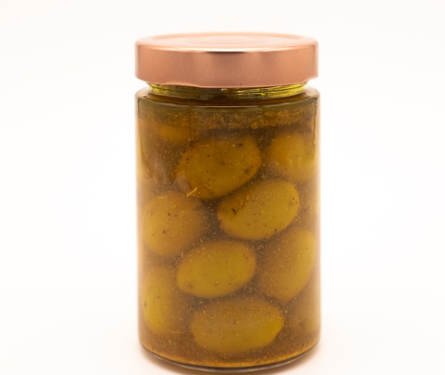 Pickled green olives